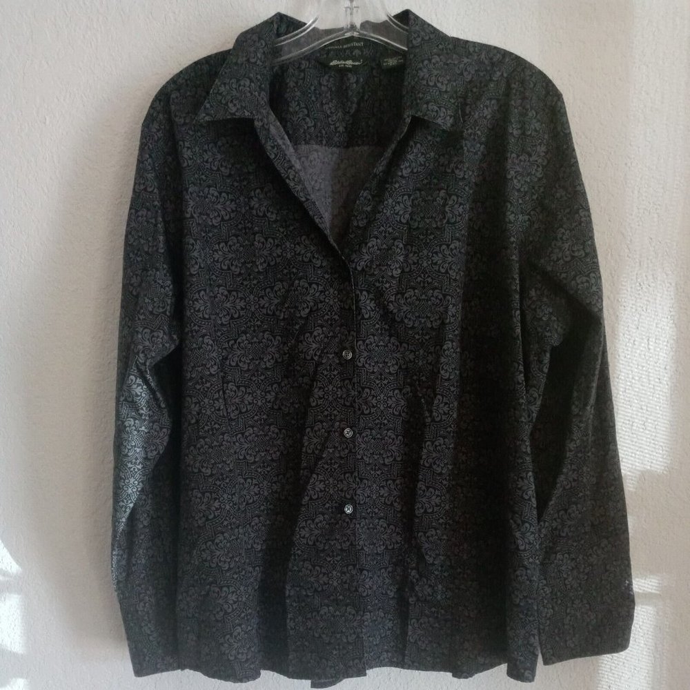 Eddie Bauer Long Sleeve Womens Top Wrinkle Resistance Size Xxlarge 100% Cotton